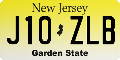 NJ license plate J10ZLB