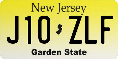 NJ license plate J10ZLF