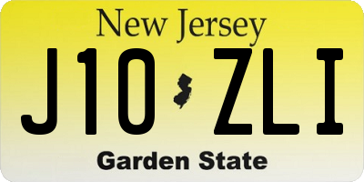 NJ license plate J10ZLI
