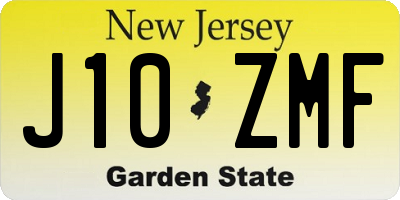NJ license plate J10ZMF