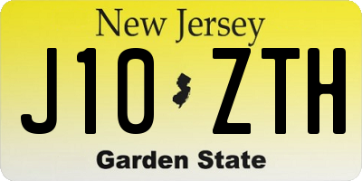 NJ license plate J10ZTH