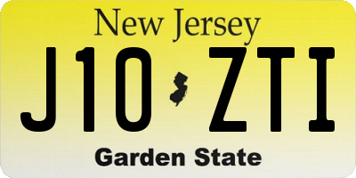 NJ license plate J10ZTI