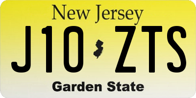 NJ license plate J10ZTS