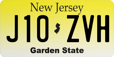 NJ license plate J10ZVH