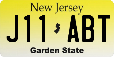 NJ license plate J11ABT