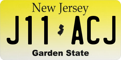 NJ license plate J11ACJ