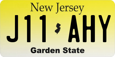 NJ license plate J11AHY