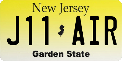 NJ license plate J11AIR