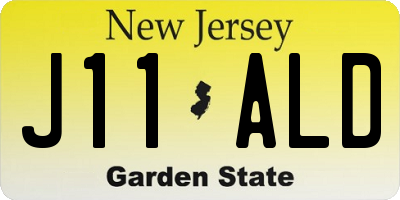 NJ license plate J11ALD
