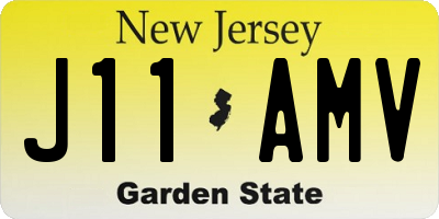 NJ license plate J11AMV