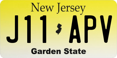 NJ license plate J11APV