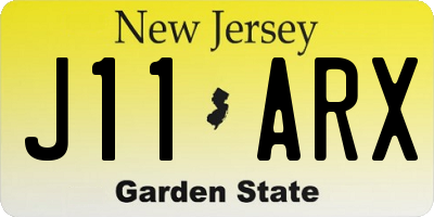 NJ license plate J11ARX