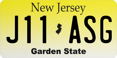 NJ license plate J11ASG