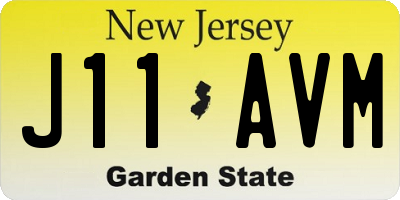 NJ license plate J11AVM