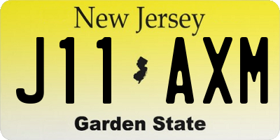 NJ license plate J11AXM