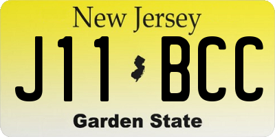 NJ license plate J11BCC
