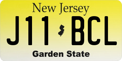 NJ license plate J11BCL