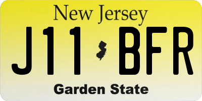 NJ license plate J11BFR