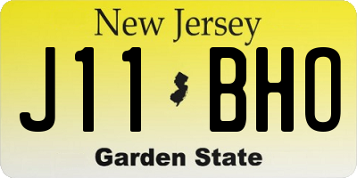 NJ license plate J11BHO
