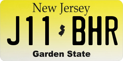 NJ license plate J11BHR