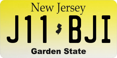 NJ license plate J11BJI