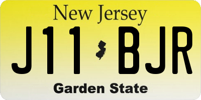NJ license plate J11BJR