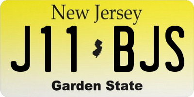 NJ license plate J11BJS
