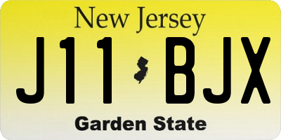 NJ license plate J11BJX
