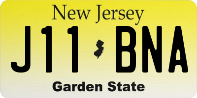 NJ license plate J11BNA