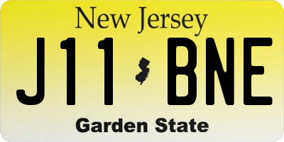 NJ license plate J11BNE