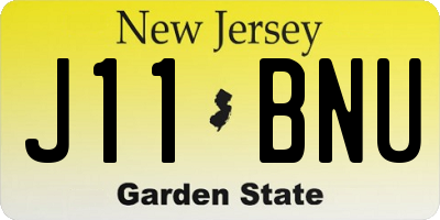 NJ license plate J11BNU