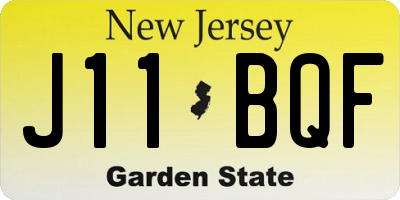 NJ license plate J11BQF