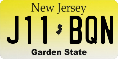 NJ license plate J11BQN
