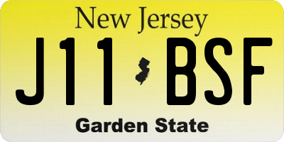 NJ license plate J11BSF
