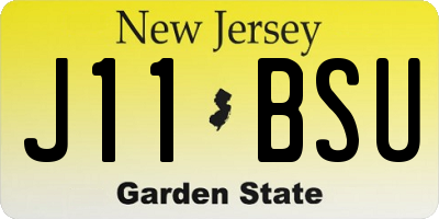 NJ license plate J11BSU