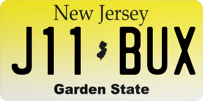 NJ license plate J11BUX