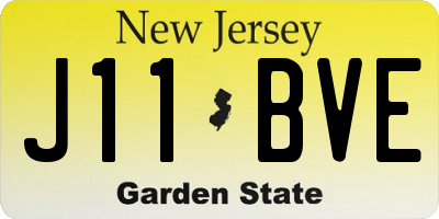 NJ license plate J11BVE