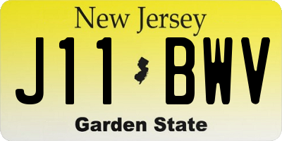 NJ license plate J11BWV