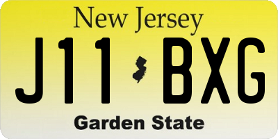 NJ license plate J11BXG