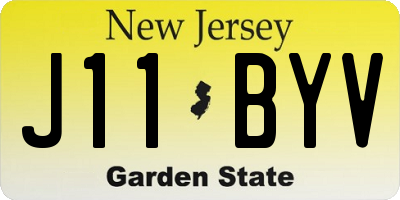 NJ license plate J11BYV