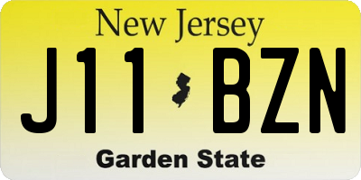 NJ license plate J11BZN