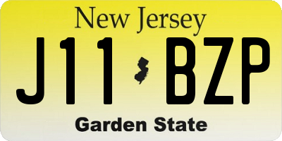 NJ license plate J11BZP