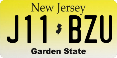 NJ license plate J11BZU