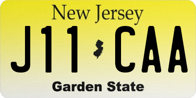 NJ license plate J11CAA