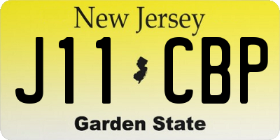 NJ license plate J11CBP