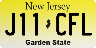 NJ license plate J11CFL