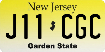 NJ license plate J11CGC