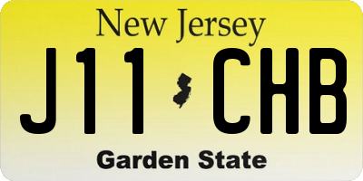NJ license plate J11CHB
