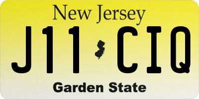 NJ license plate J11CIQ
