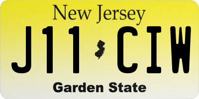 NJ license plate J11CIW